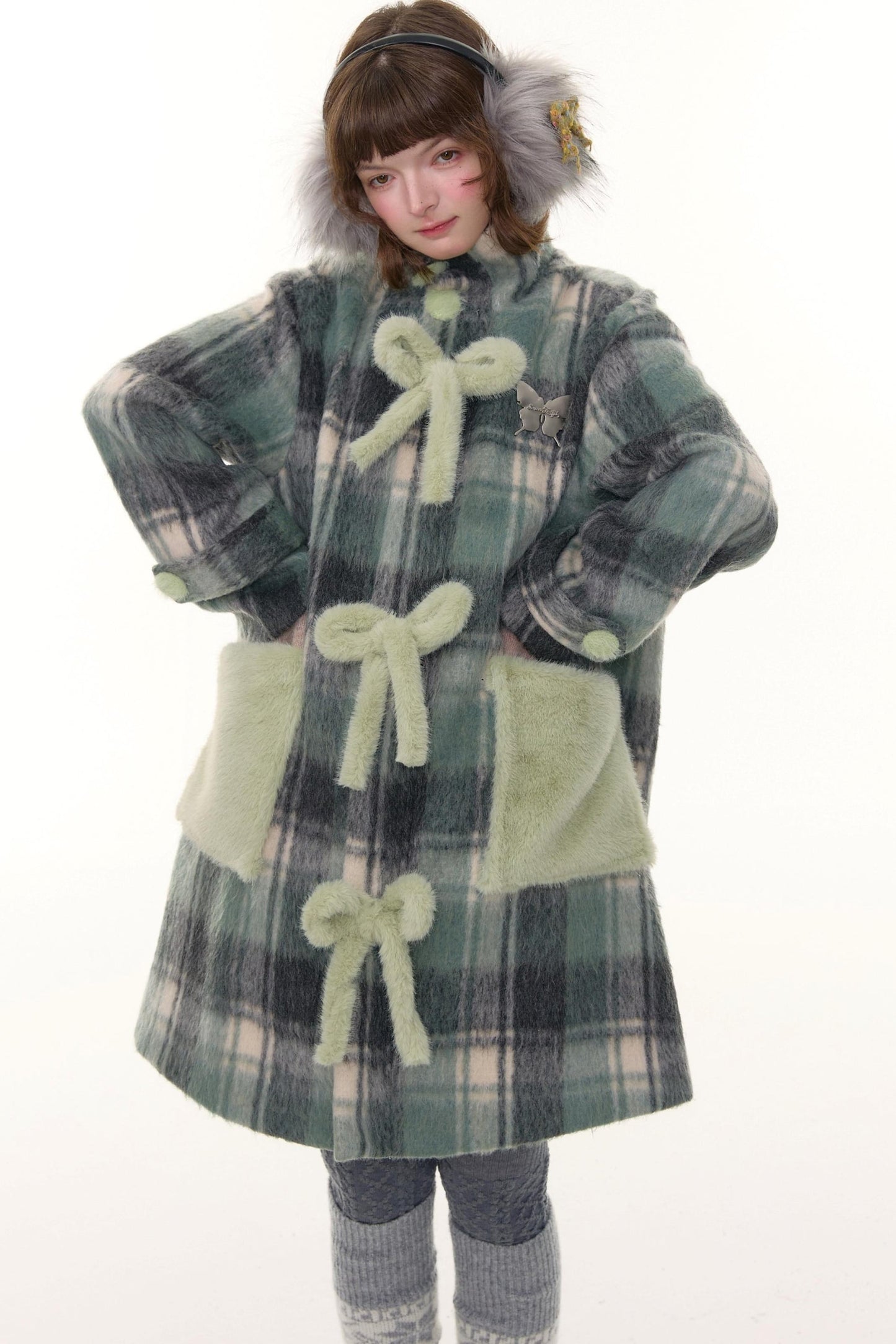Retro Plaid Woollen Coat