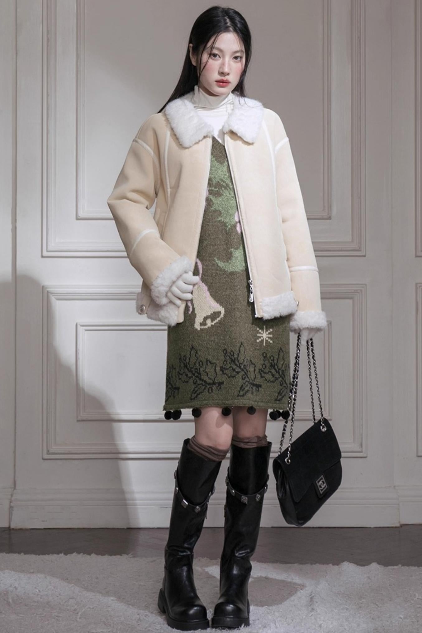 ダークグリーンニットベスト