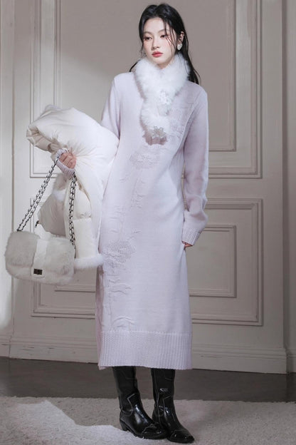 タートルネックニットドレス