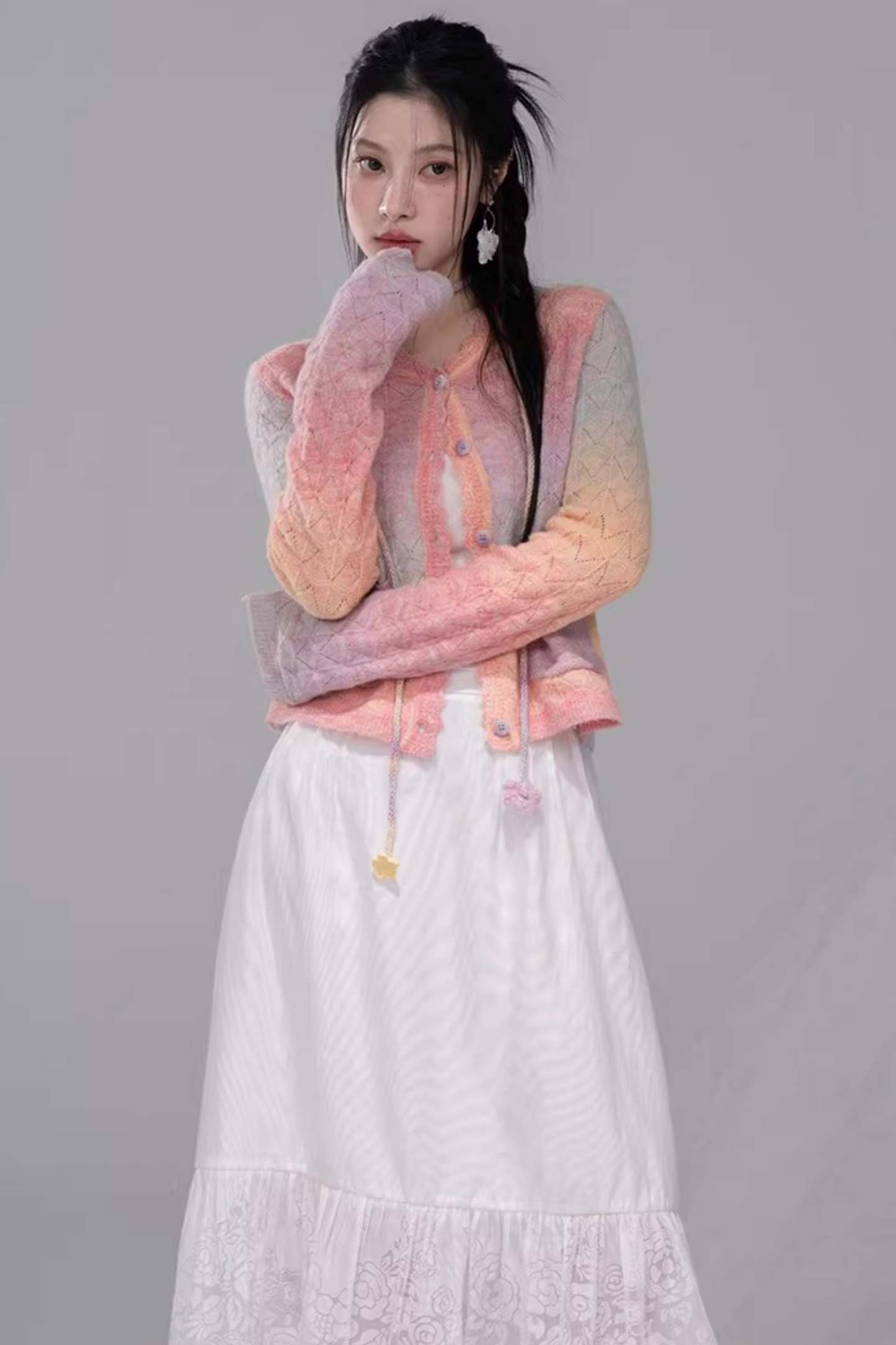 グラデーションレインボーカーディガン