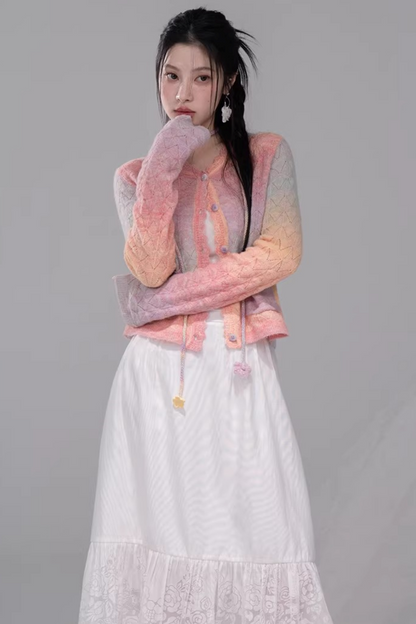 グラデーションレインボーカーディガン