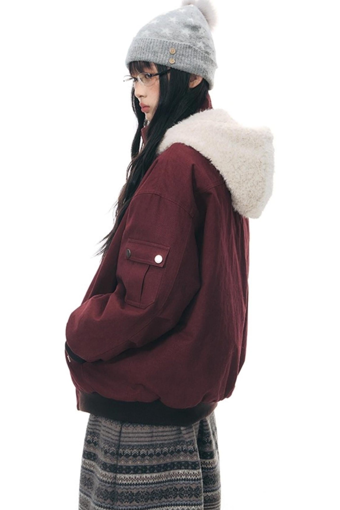 ダークレッドルーズジャケット