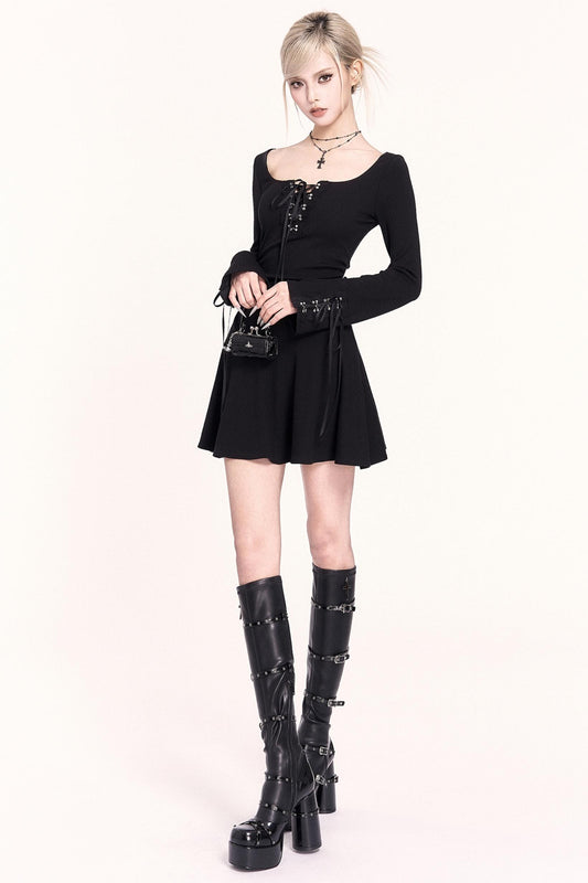 ロマンティックスクエアネックドレス