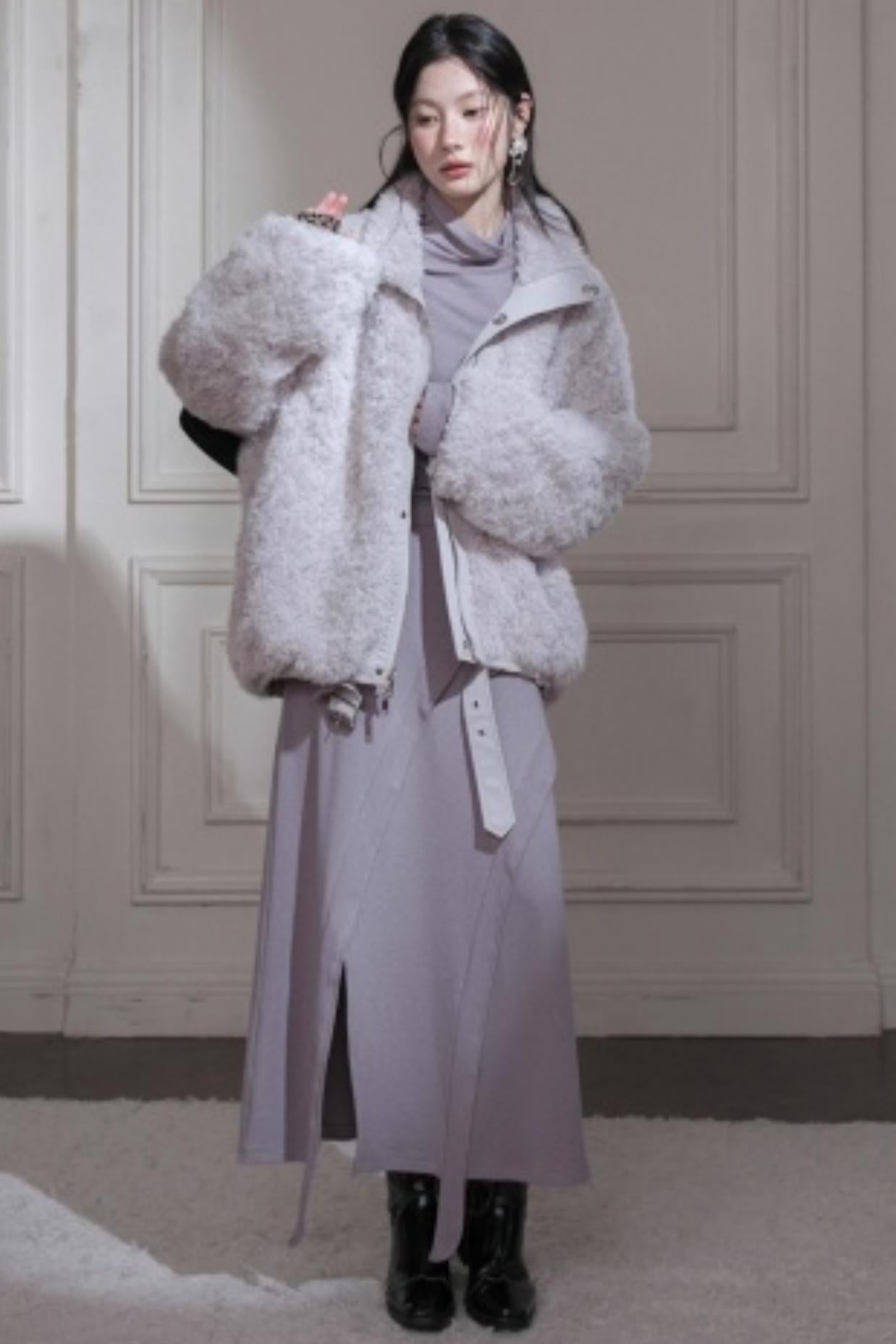 アートストラップニットトップス+スカート