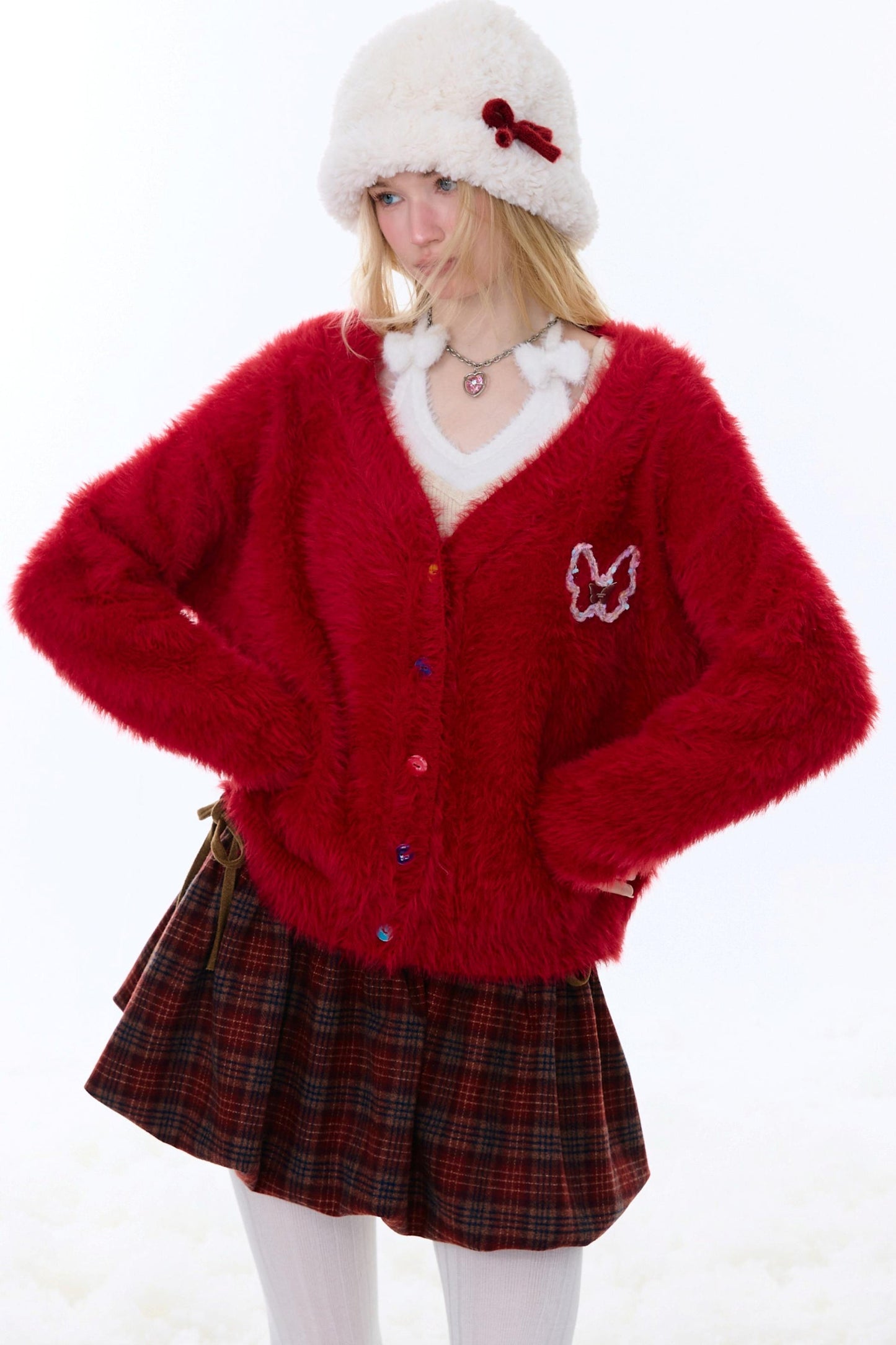 Red Christmas Cardigan Sweater