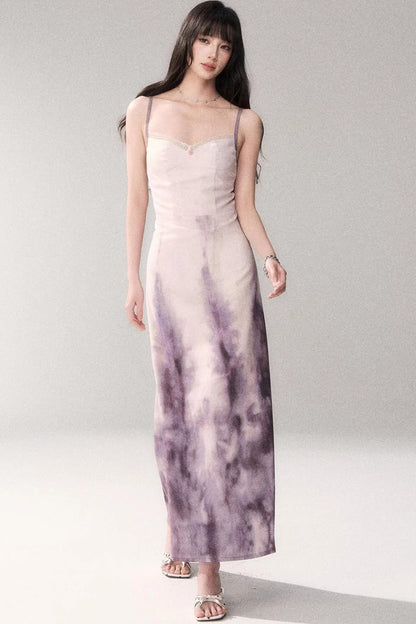Lila-Abendbrise-Kleid