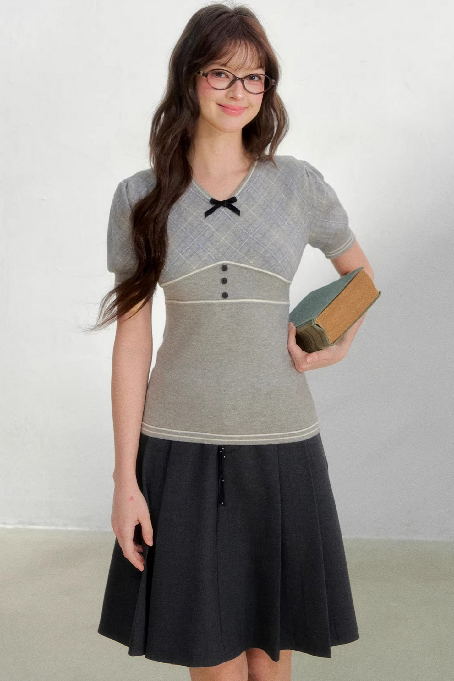 Retro Patterned Knit Top