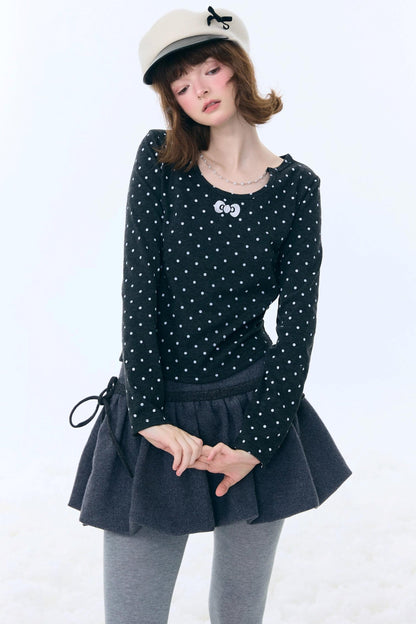 Polka Dot Chain Knit Top