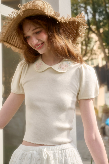 フローズンフラワーズタイトトップス