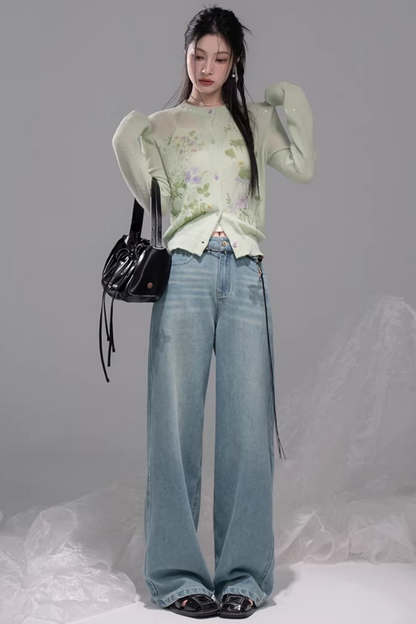 Sea Salt Straight Leg Denim Pants