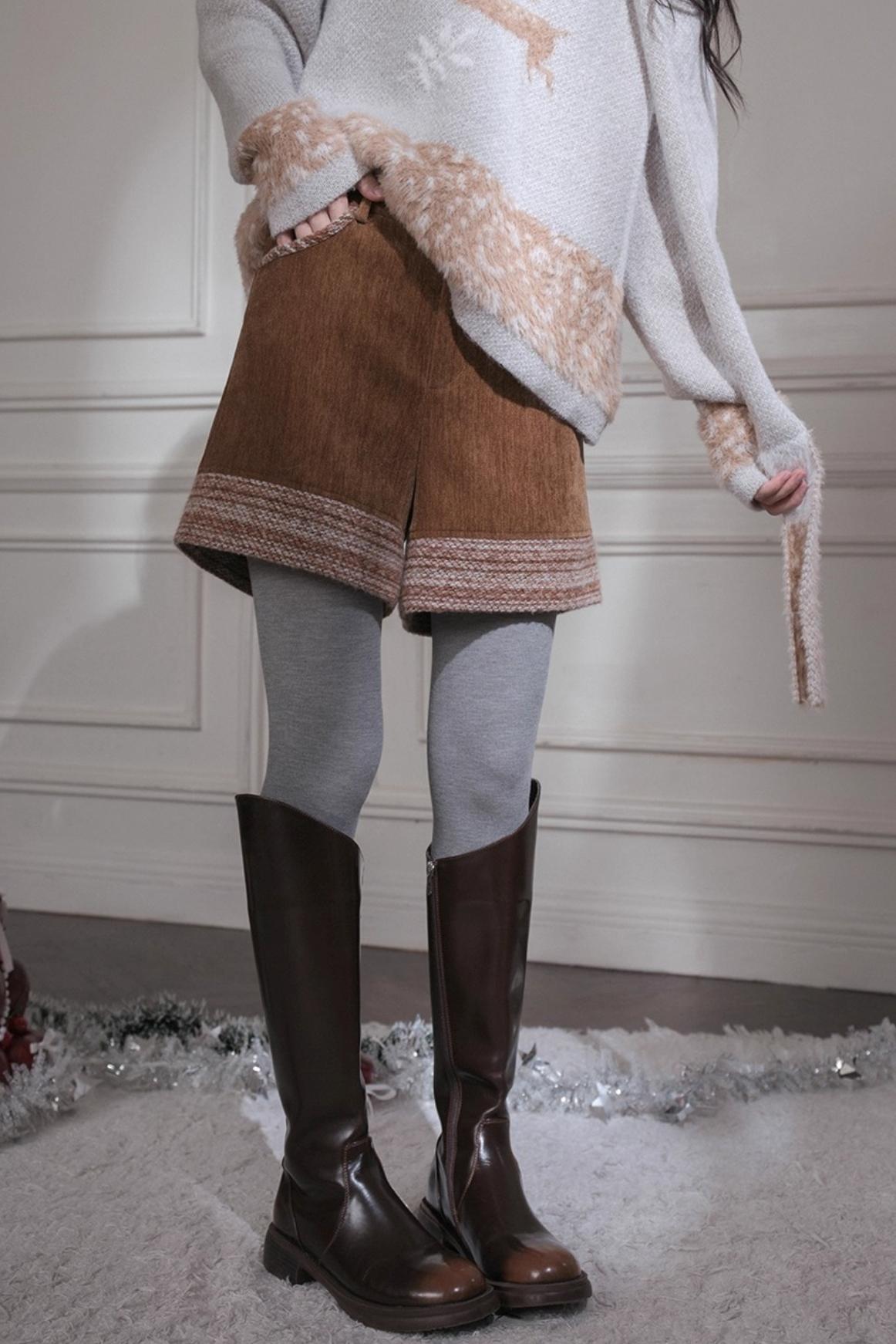 コーデュロイステッチショートパンツ