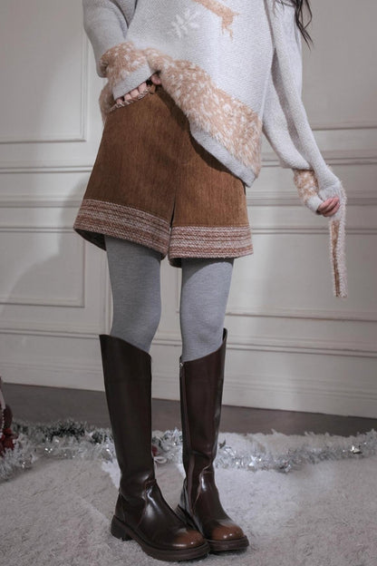 コーデュロイステッチショートパンツ