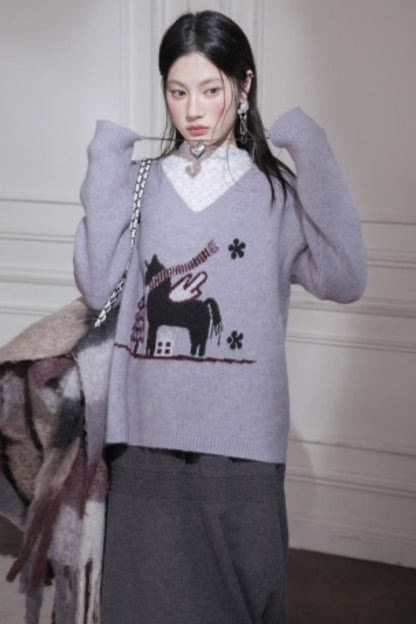 Soft mist wool sweater