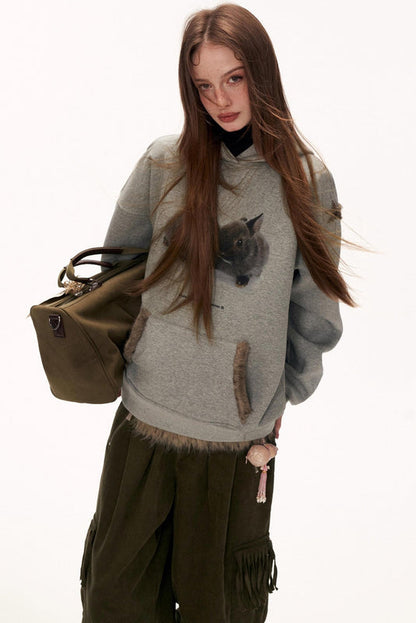 スターレビットフーデッドスウェット