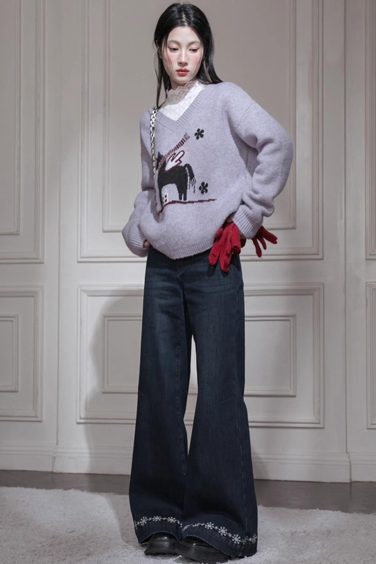 ミッドナイトブルースリムフィットパンツ