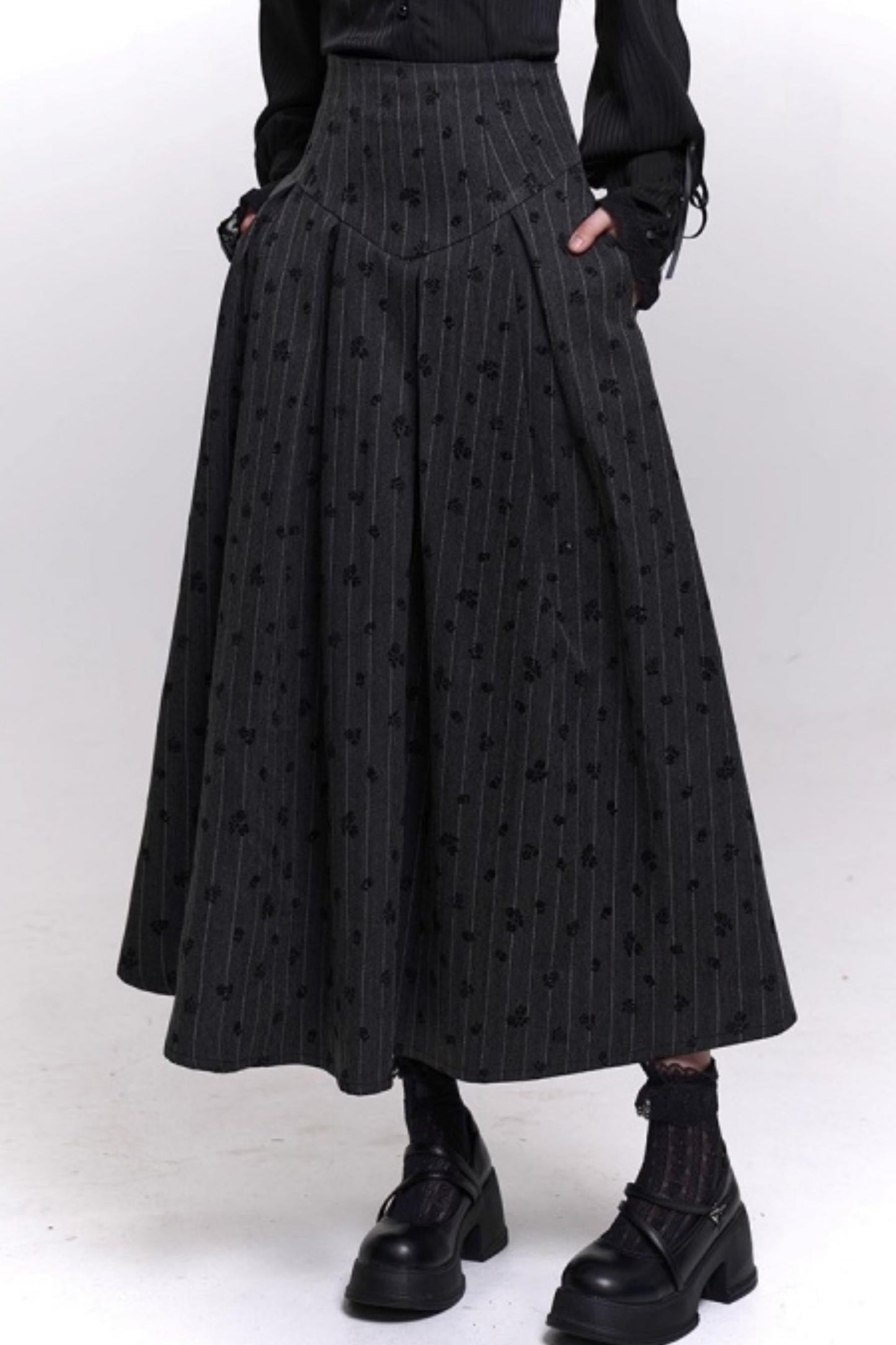 クラシックストライプパターンエーラインスカート