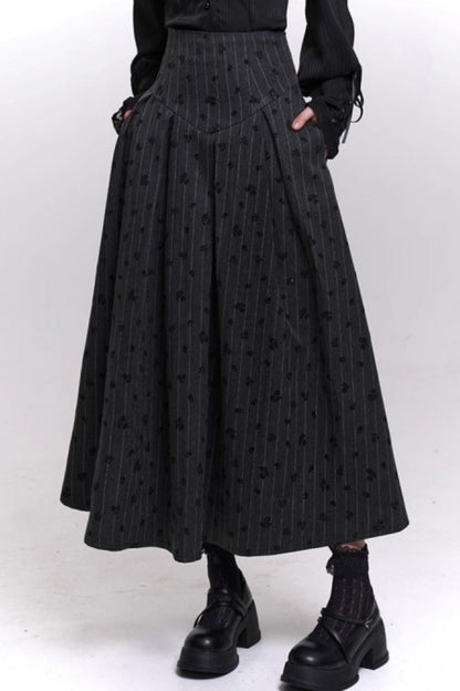 クラシックストライプパターンエーラインスカート