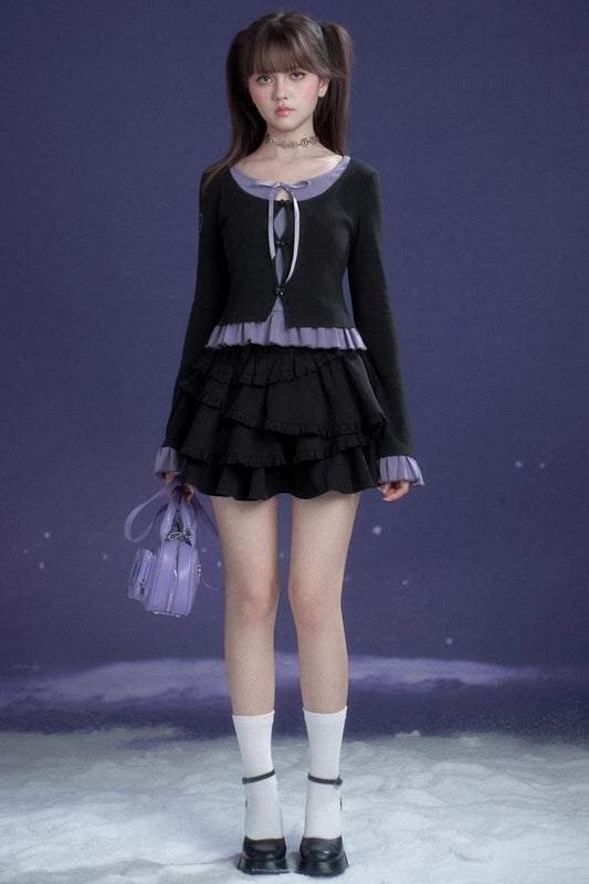 スイートロマンティックラッフルドトップス