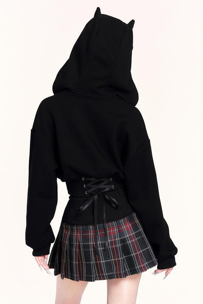 Check Patchwork Pleated Skirt