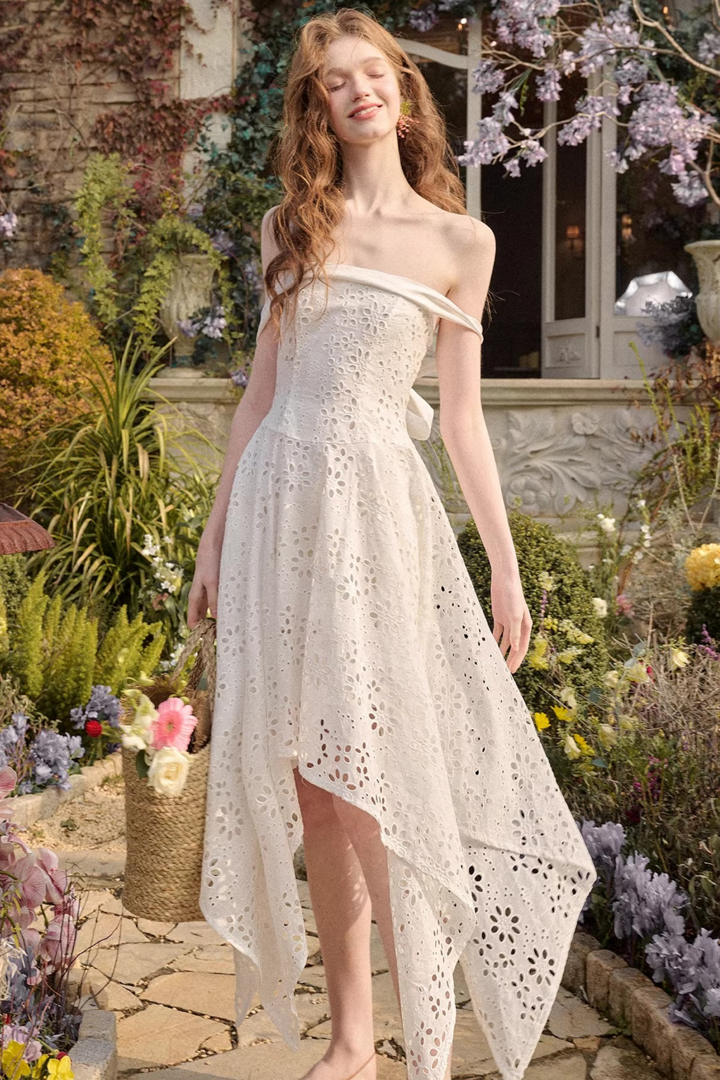 エレガントコットンリボンドレス