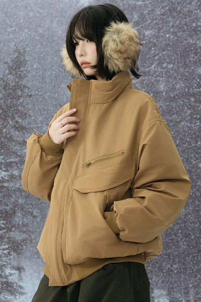 Cotton Padded Stand Collar Jacket