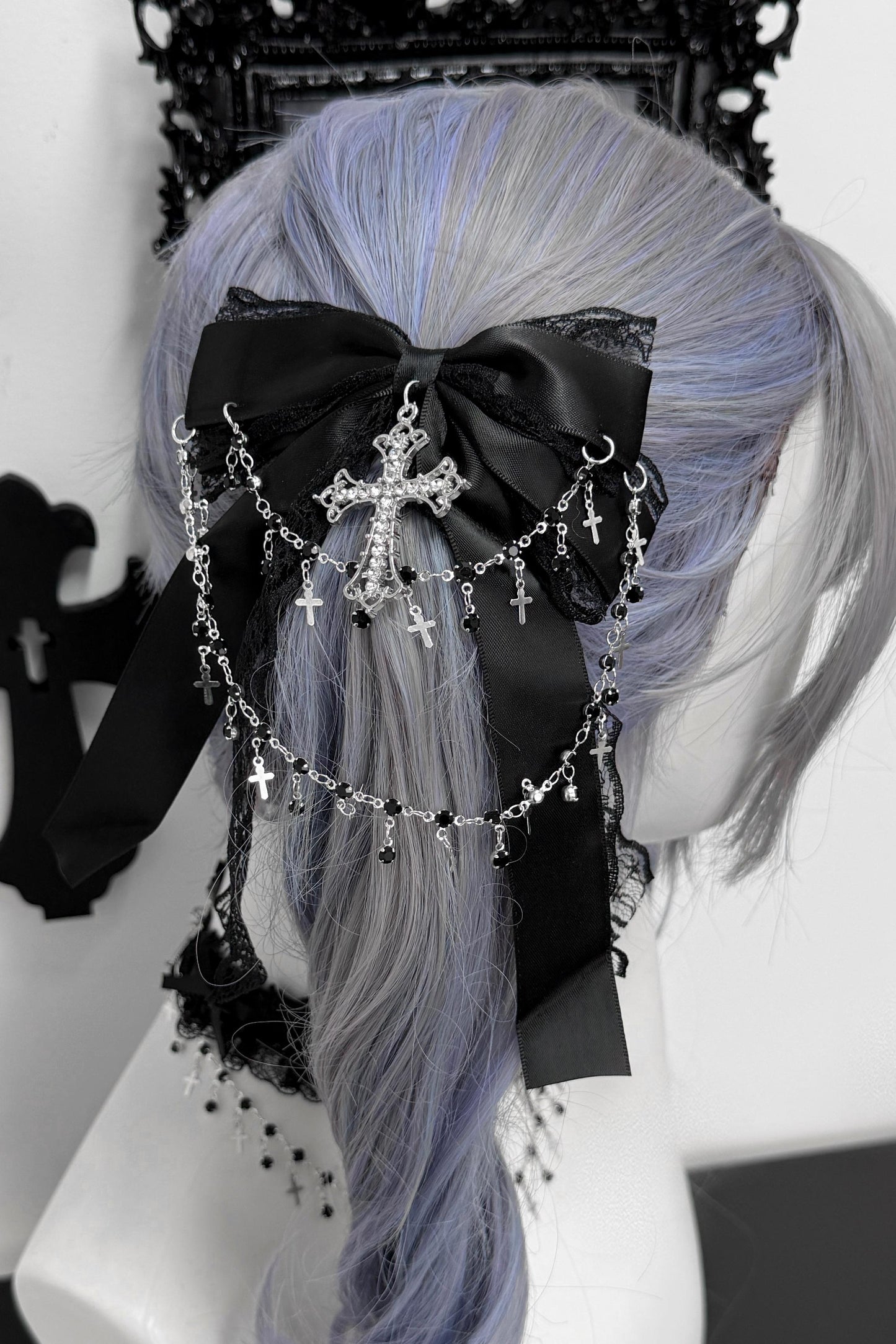 ゴシックレースラインストーンヘアアクセサリー