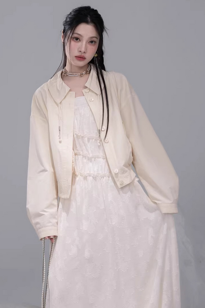 フローラルバッドレースドレス