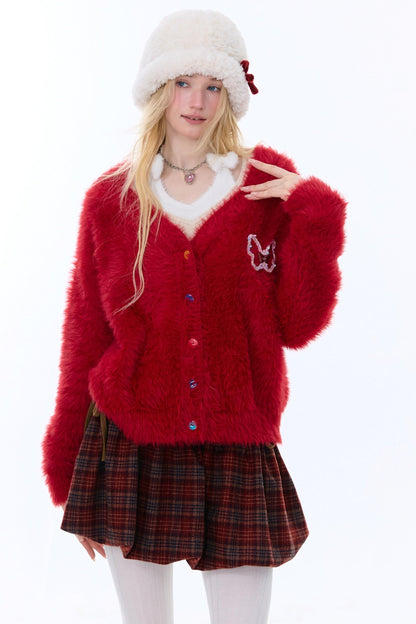Red Christmas Cardigan Sweater
