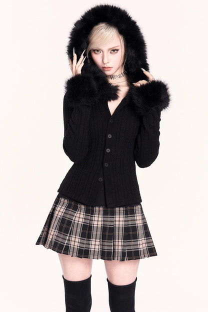 Retro Check Pleated Skirt