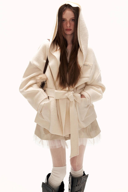 Double Layered Fur Shrimmed Coat