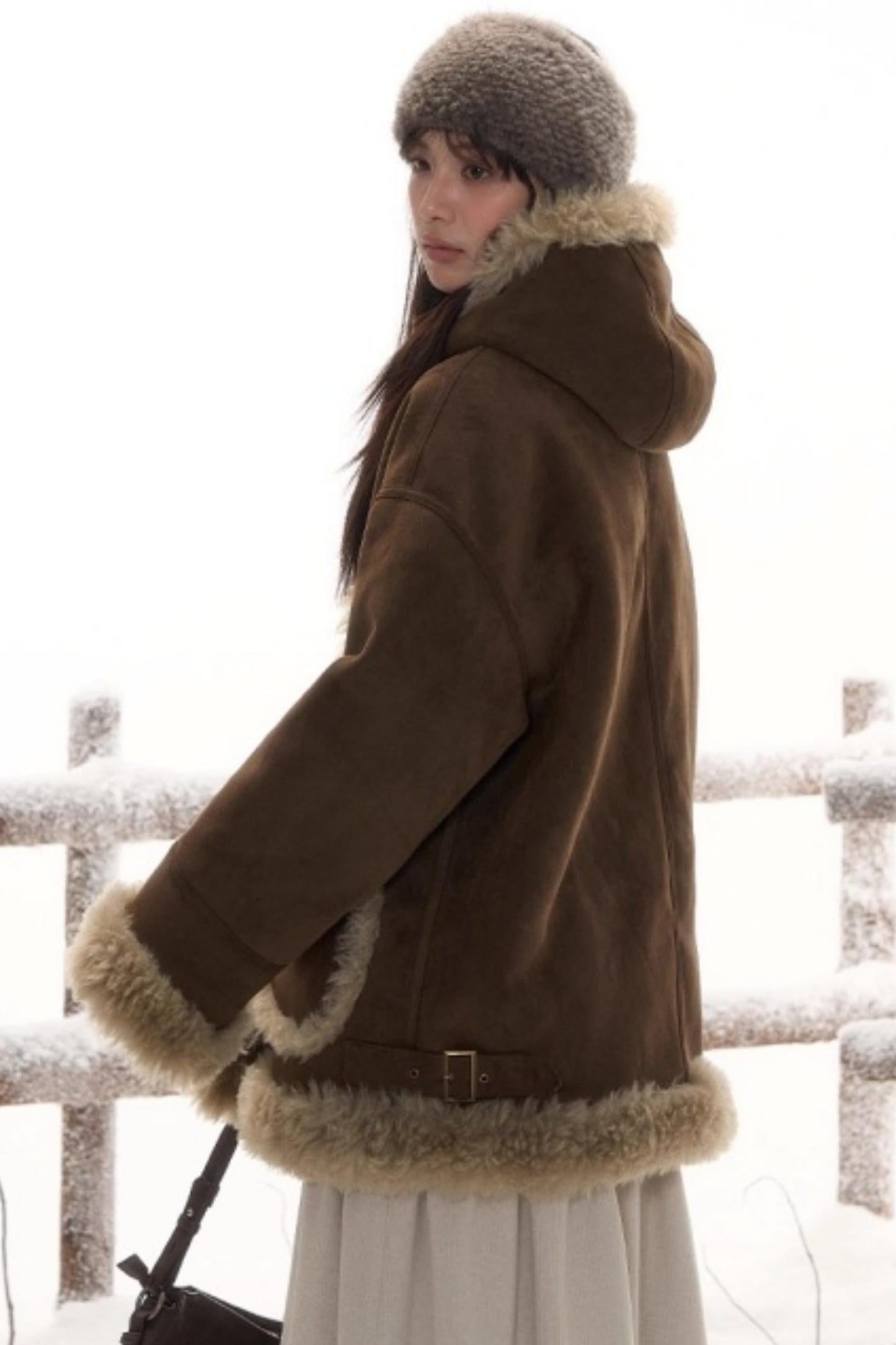 リバーシブルスエードファーコート