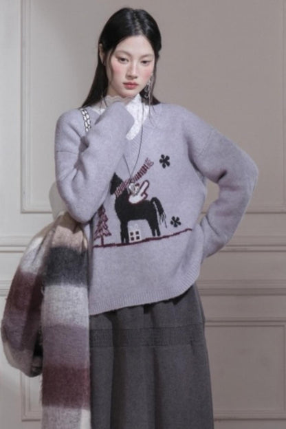 Soft mist wool sweater