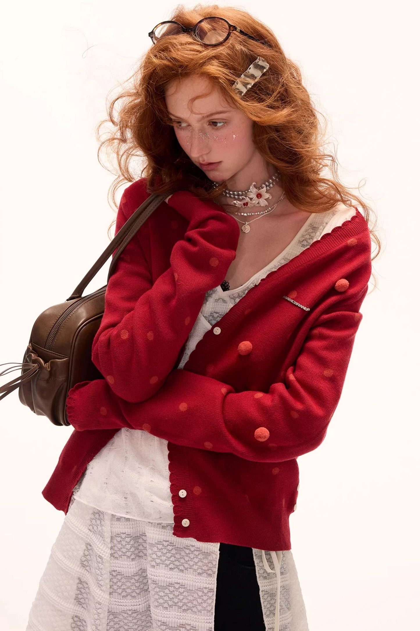 Dot Asymmetrical Cardigan