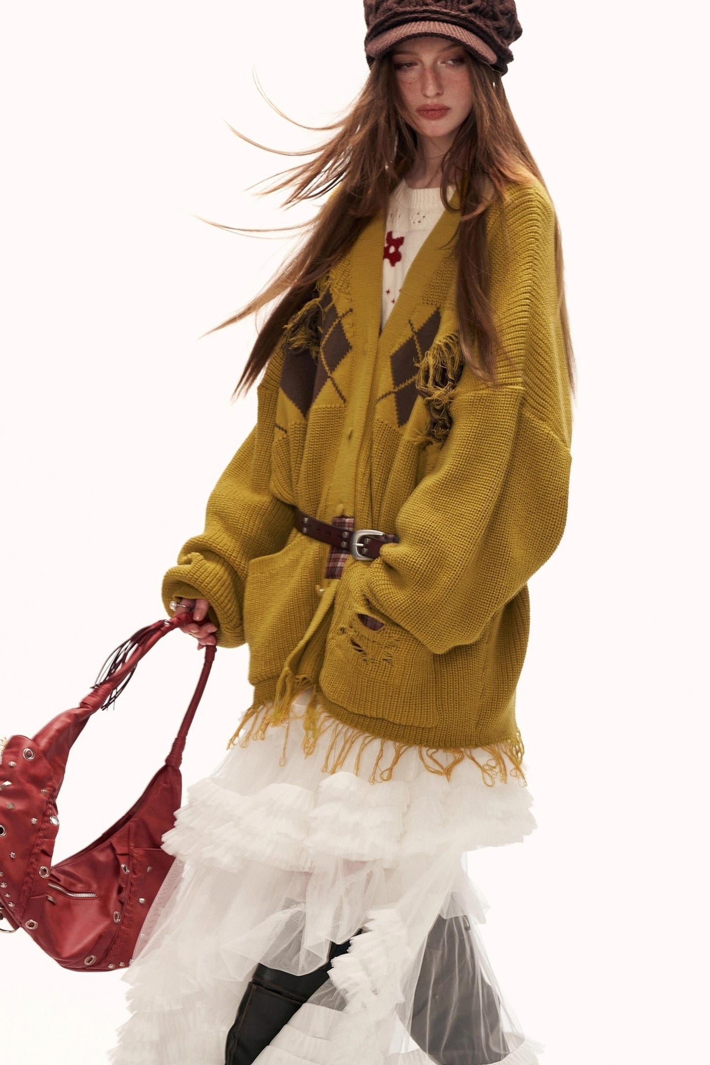 Patchwork Tassel Knit