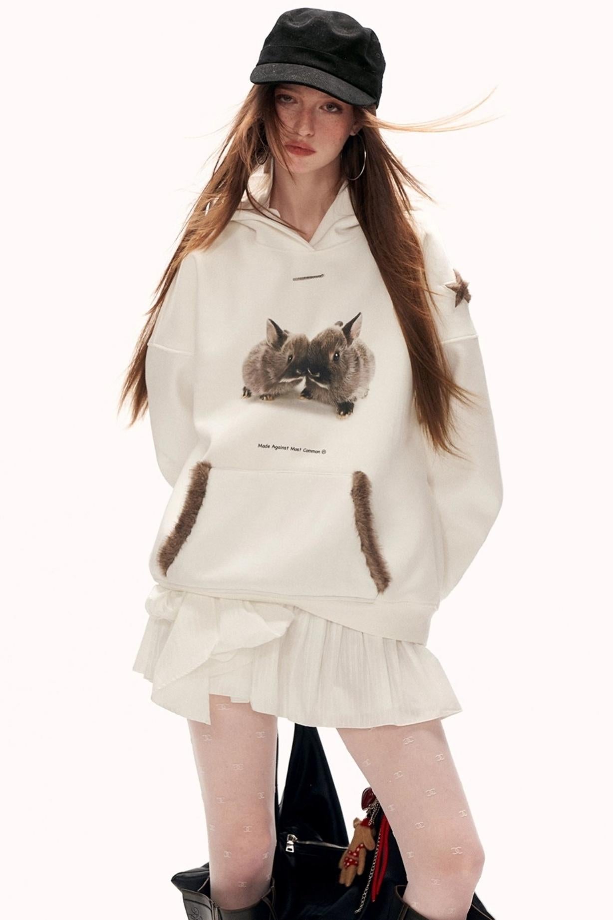 スターレビットフーデッドスウェット