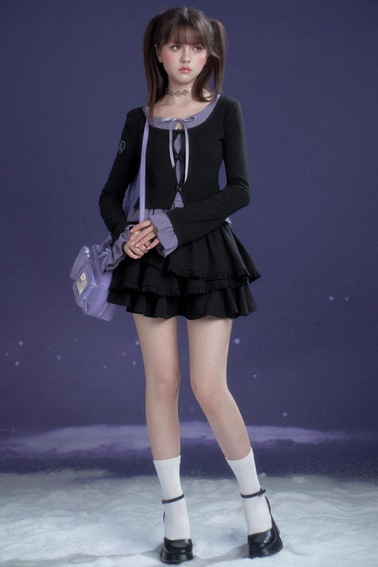 スイートロマンティックラッフルドトップス