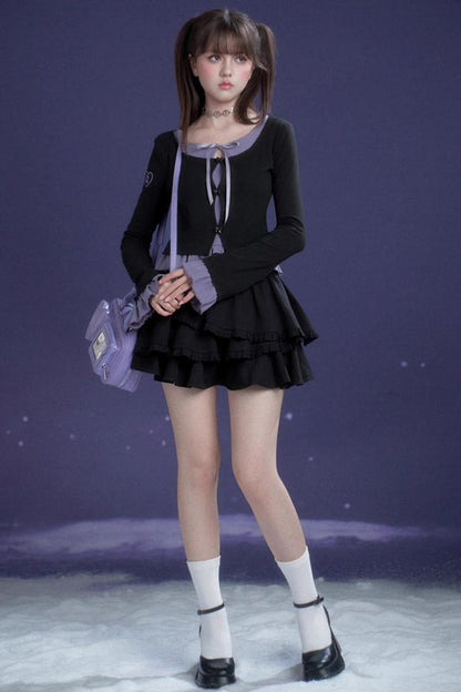 スイートロマンティックラッフルドトップス