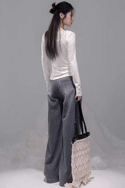 インクグレイストレートデニムパンツ