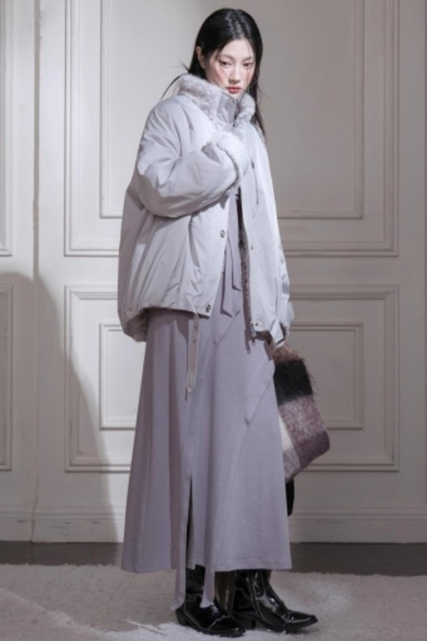 アートストラップニットトップス+スカート