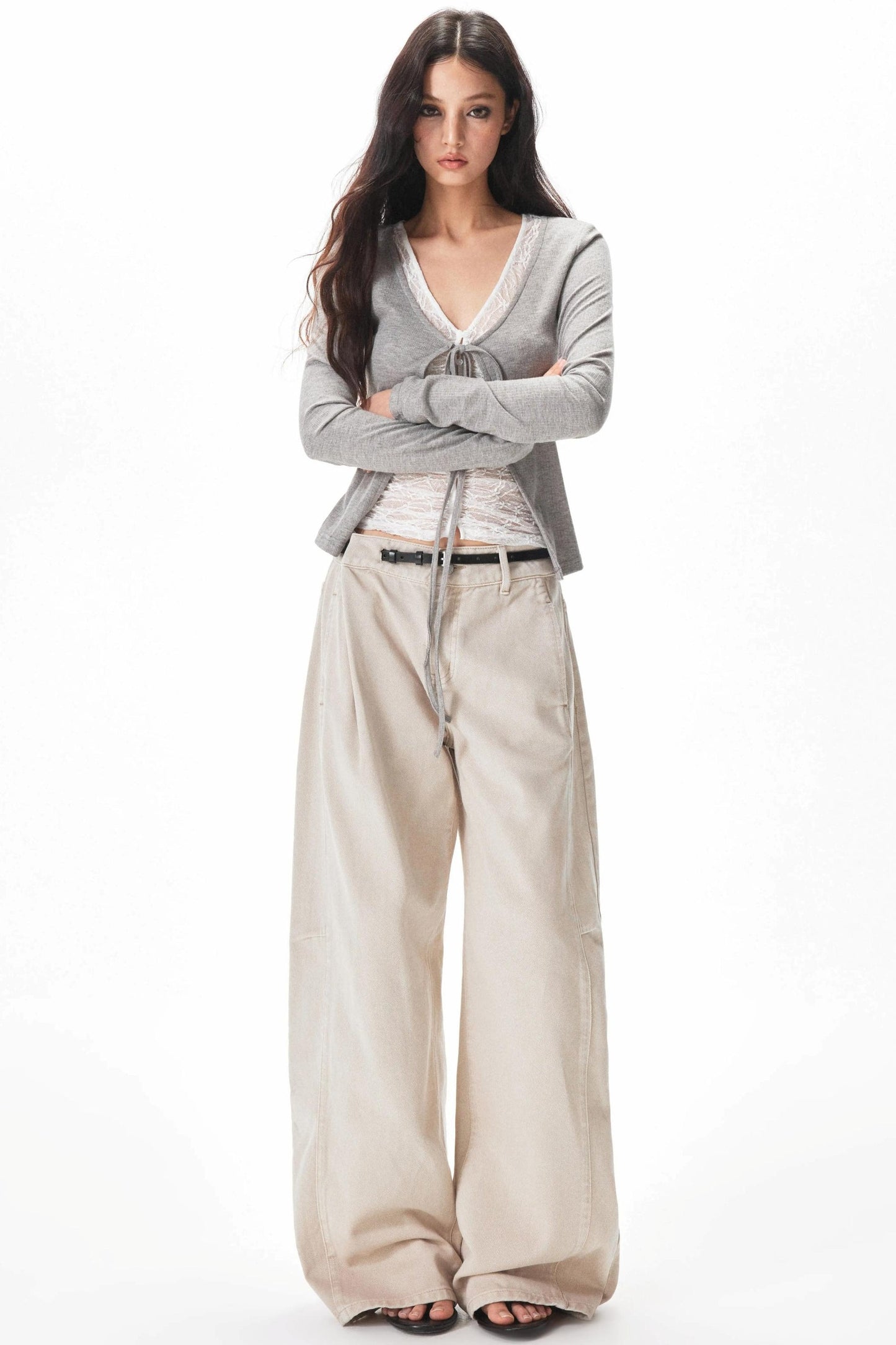 pantalón cargo lavado retro color albaricoque