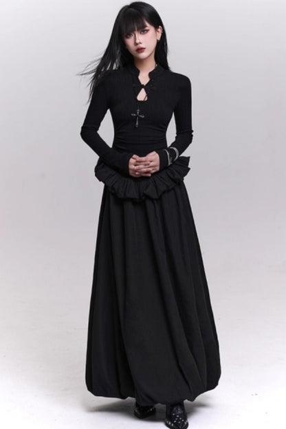 ブラックニットボディコンドレス