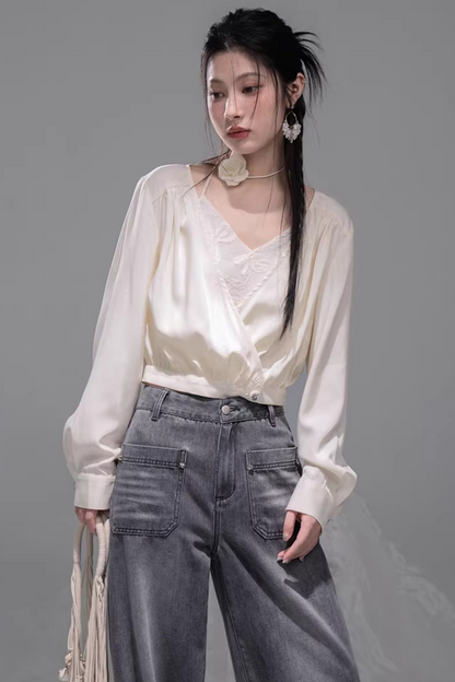 テーラリングトップス+ホルターネックベスト