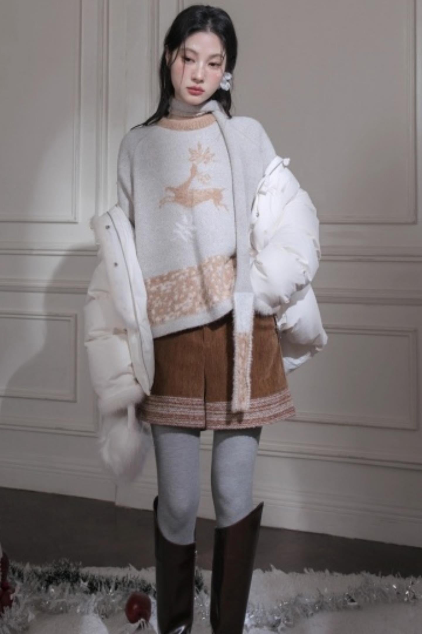 アイランドイミテーショントップス+スカーフ