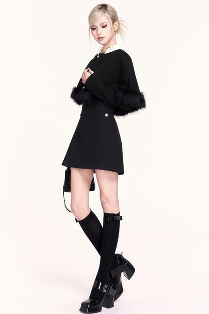 ツーピースウールラップドレスセットアップ　