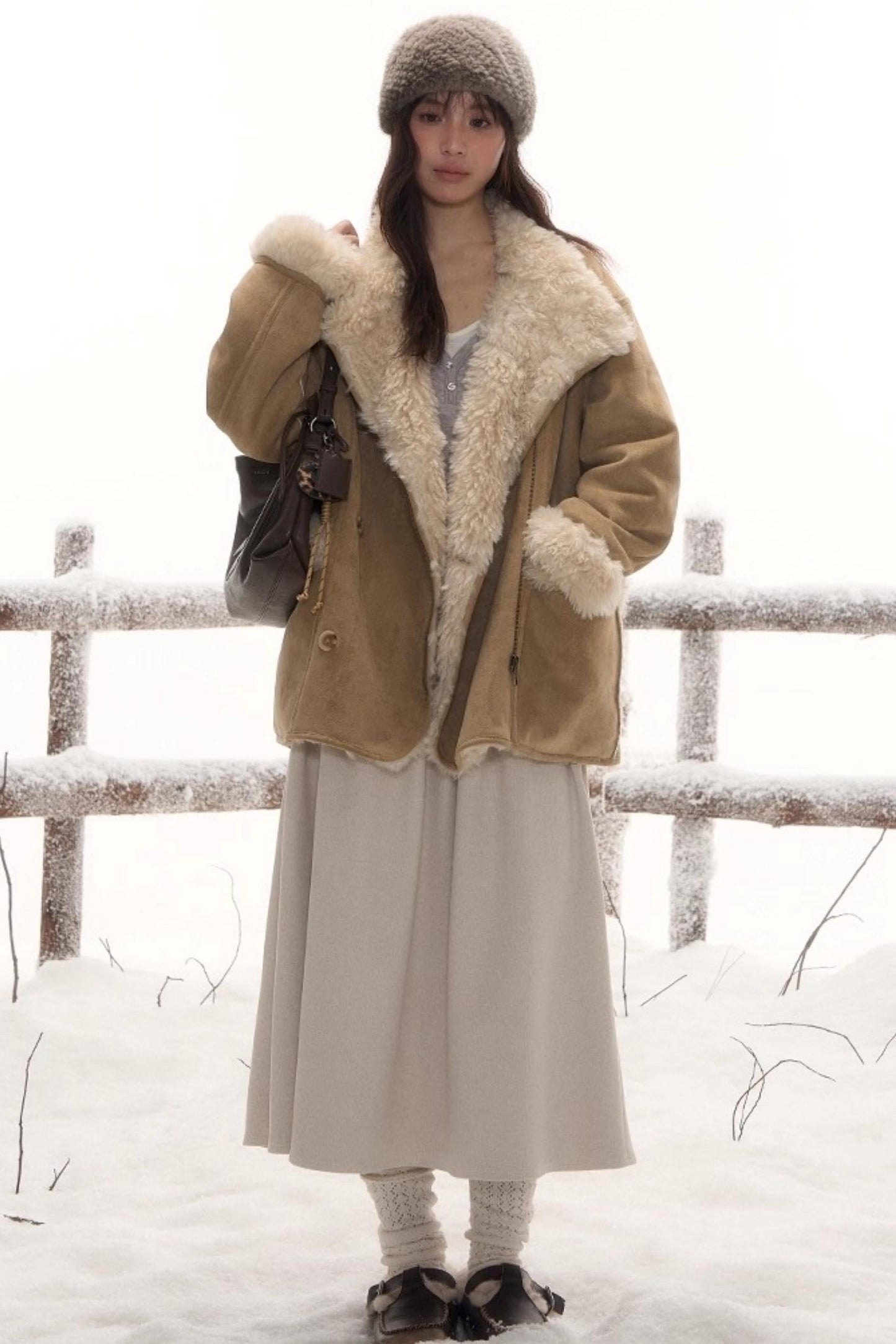 リバーシブルファースエードコート