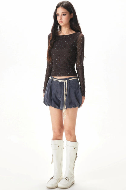 Retro Floral Denim Shorts