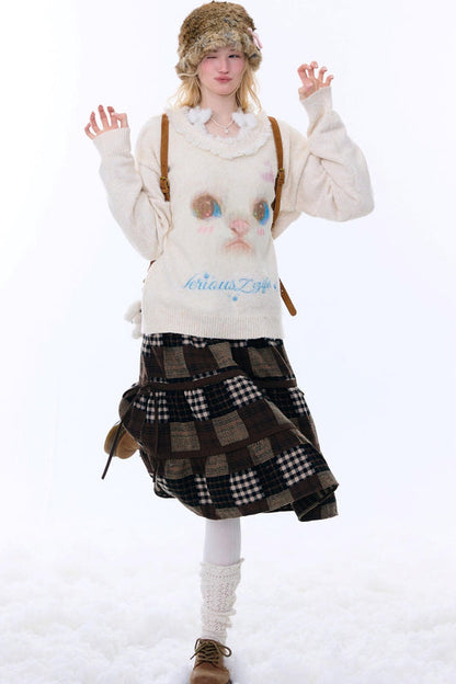 レトロプレイドスカート