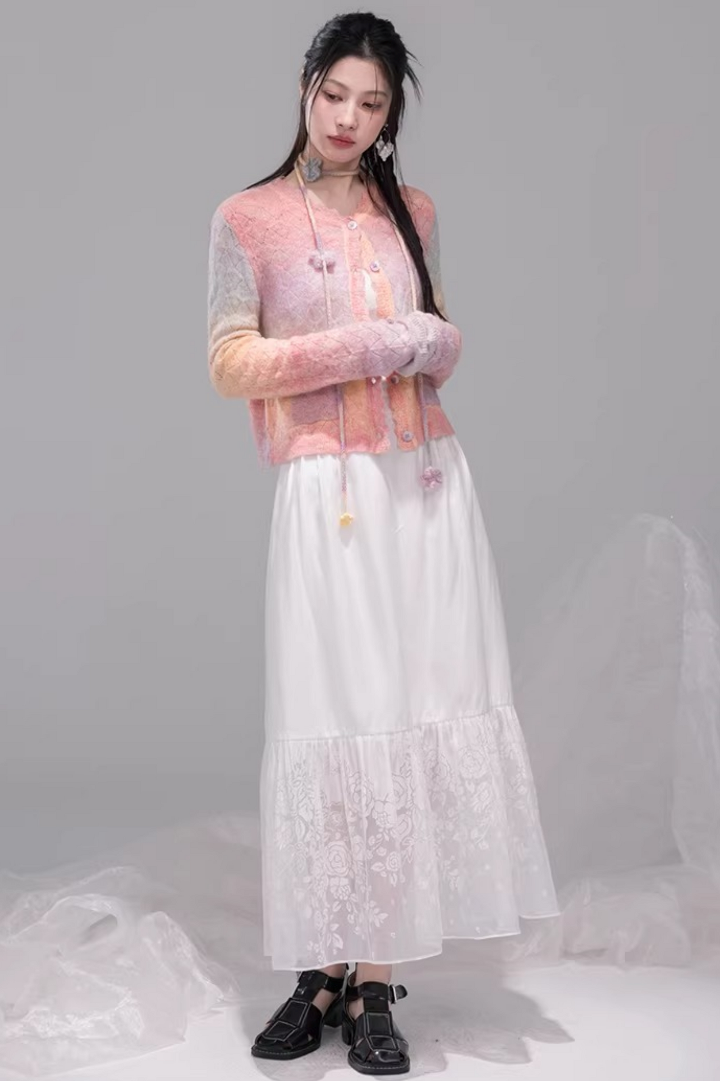 グラデーションレインボーカーディガン