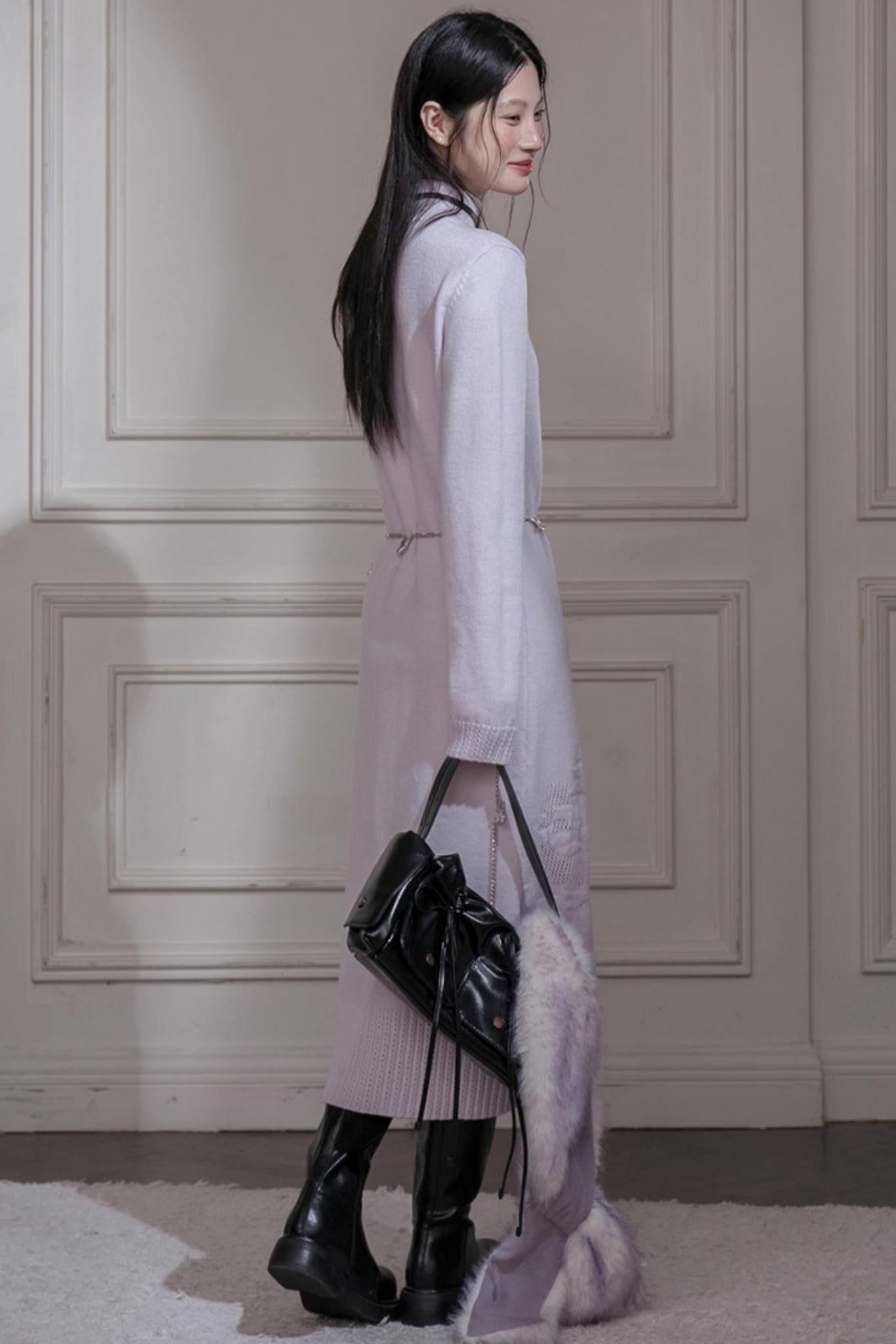 タートルネックニットドレス