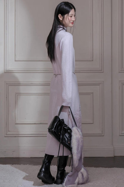 タートルネックニットドレス